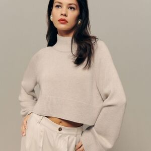 Reformation Garrett Cashmere Cropped Turtleneck - Small